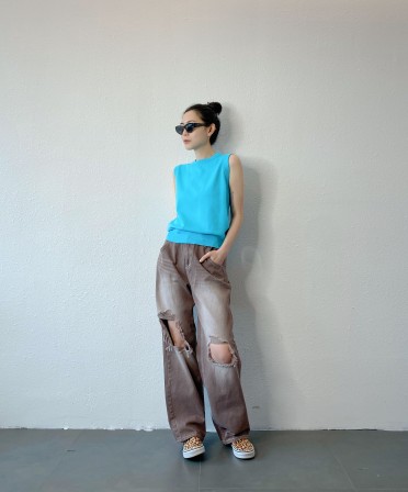 Blue Cut Out Back Vest #250428